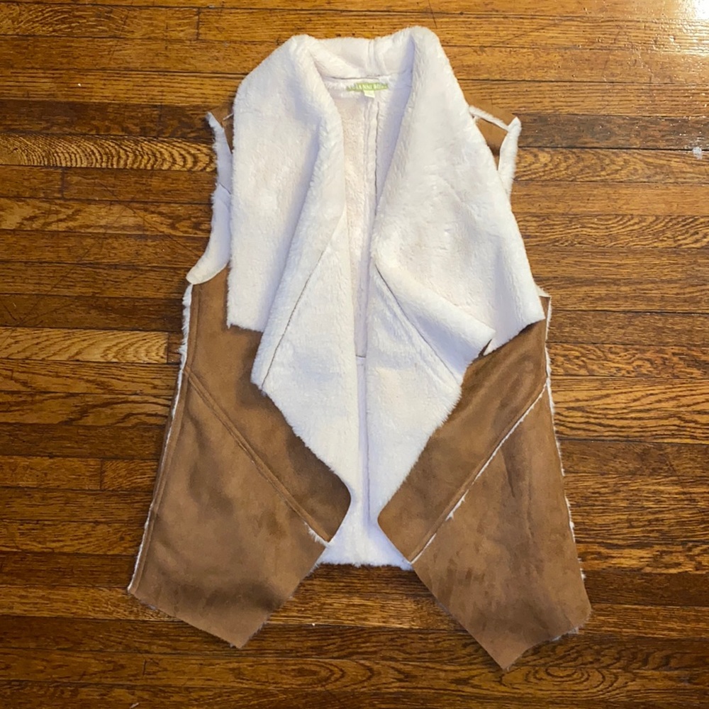 Gianni Bini Faux Leather and Fur Vest